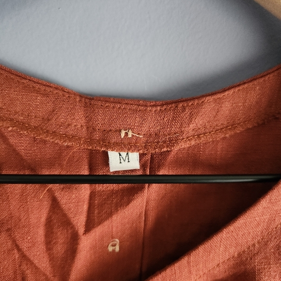 Women's Brick Red Wide-Leg Jumpsuit - Picture 10 of 10